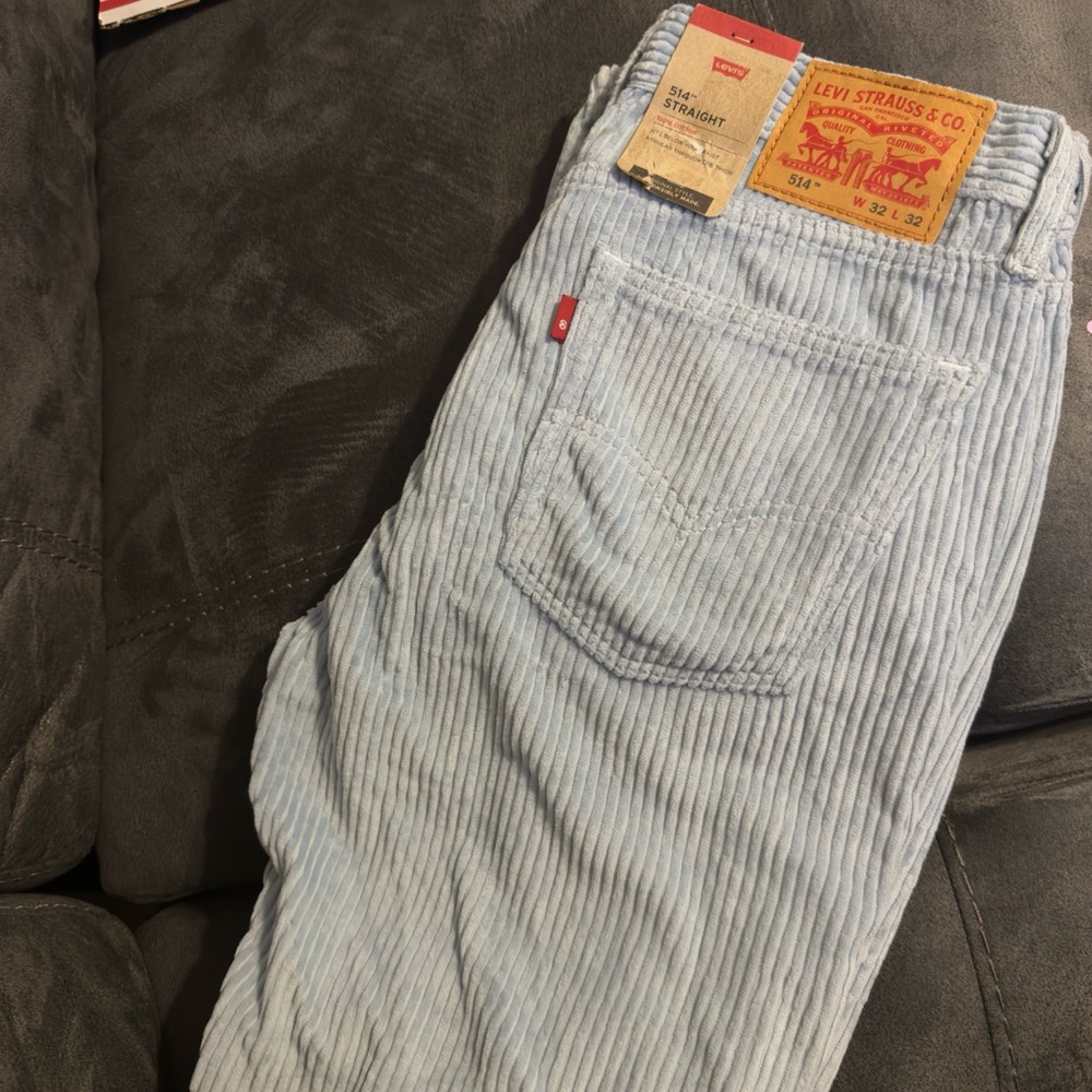 Levi's Women's Light Blue Striped Flare Pants